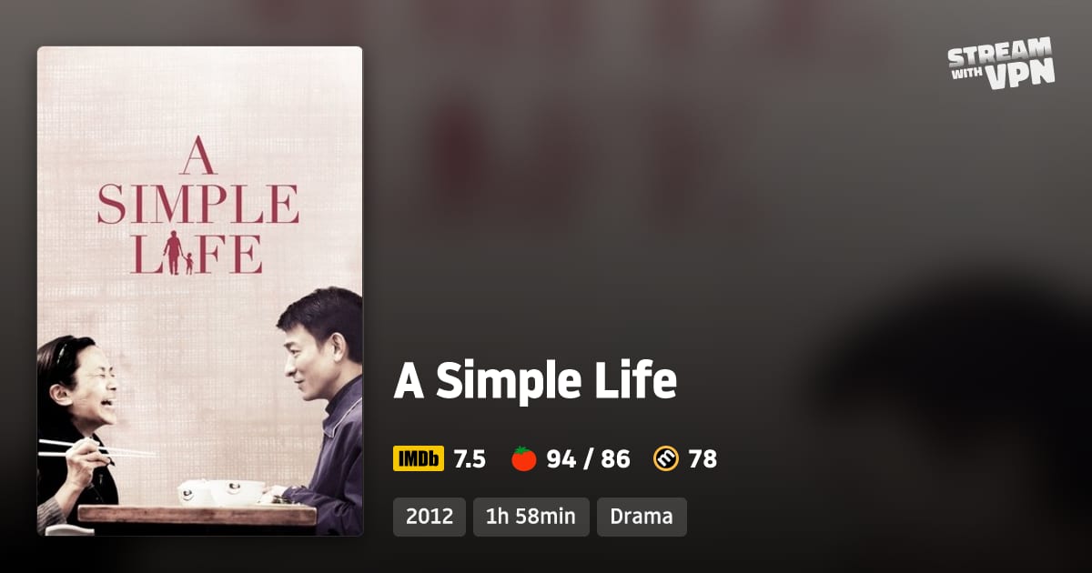 A Simple Life - Where to stream A Simple Life