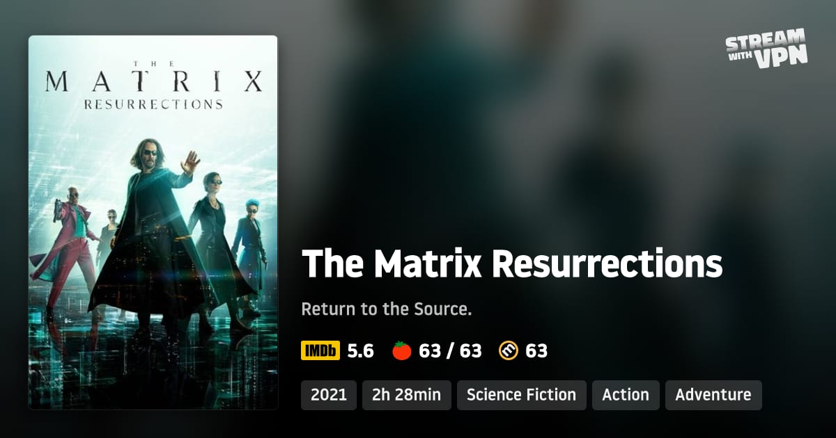 The Matrix Resurrections - Where to stream The Matrix Resurrections